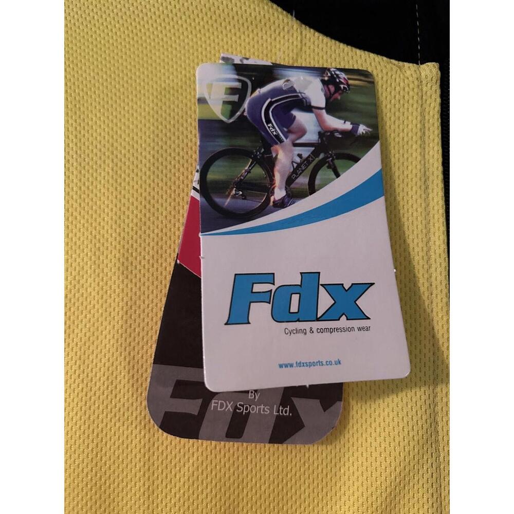 FDX Vertex Cycling Jersey Mens Small Yellow Short Sleeve Summer - Picture 2 of 4